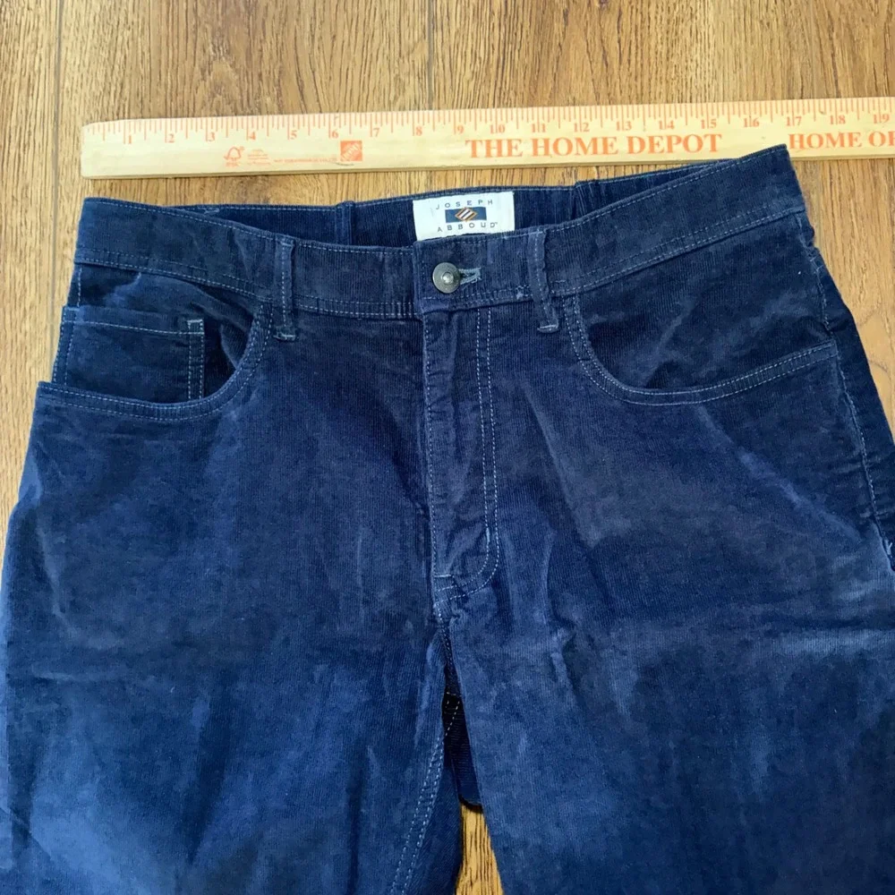 Joseph Abboud‎ Mens Navy Blue Corduroy Pants 34x30 Straight Leg Cotton Blend